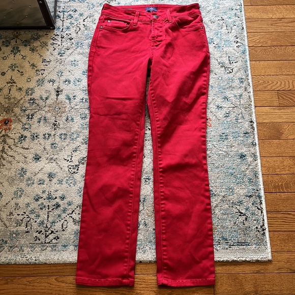 NYDJ Red Samantha Slim Jeans Size 2P - Picture 3 of 15